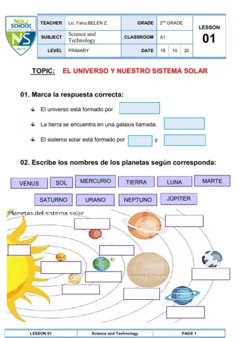 El universo y nuestro sistema solar