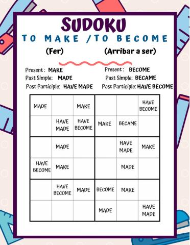 Sudoku verbs To make and To become