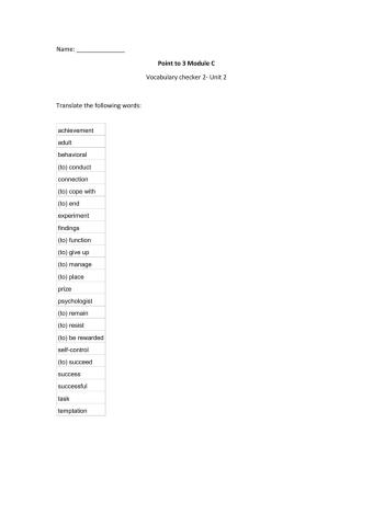 Point to c page 118 vocabulary