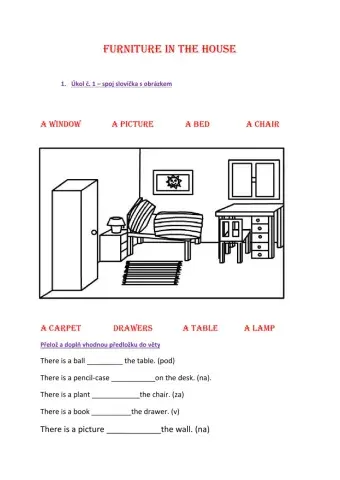 Pracovní list FURNITURE