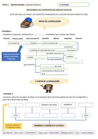 Ficha 1. Ejercicios de Historia 5º  Tarea 8