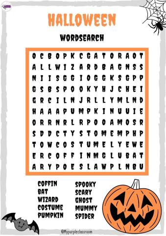 Halloween wordsearch