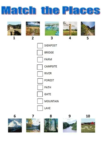 Match the countryside places tiger 4 macmillan