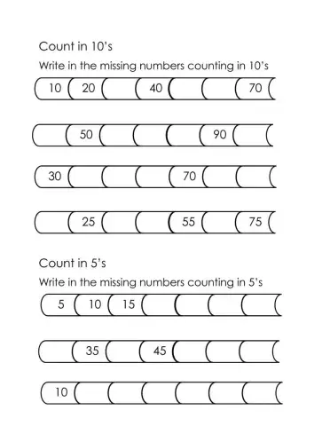 Counting in 5's and 10's