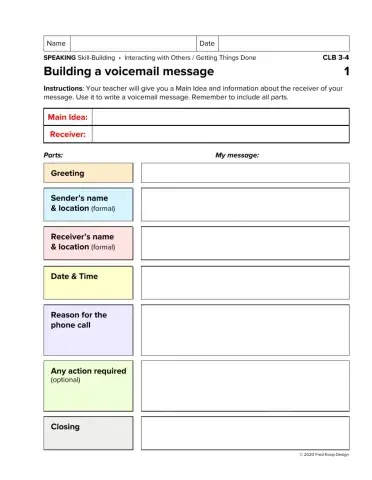 SB-Building a voicemail message 1 (CLB 3-4)