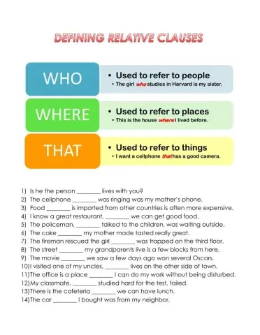 Defining Relative Clauses