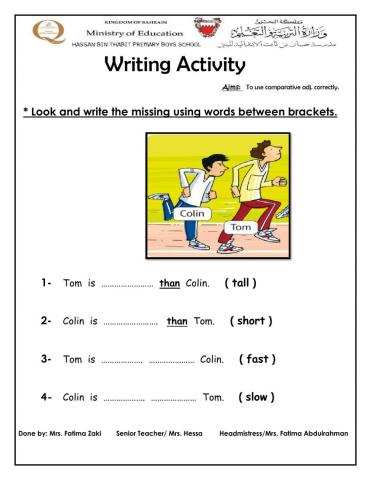 Comparative adjectives