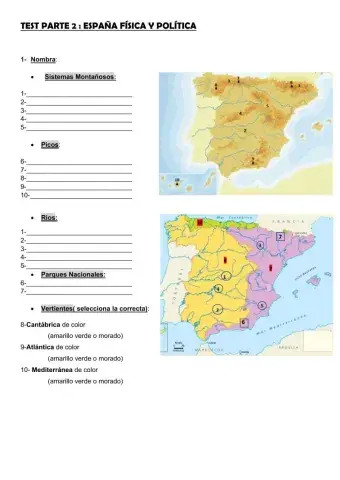 Parte 2 relieve de españa mapas