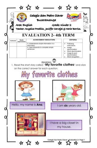 Reading Kinder 2-4th Term (2)