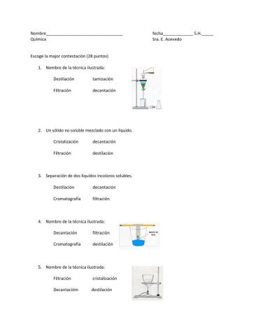 Técnicas de Separación de Mezclas
