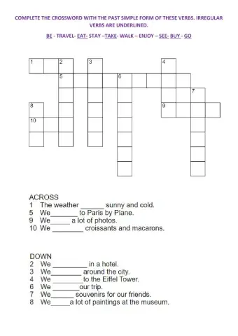 Past Simple Crossword