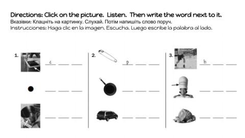 Short a and Short o listen and spell