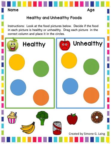 Healthy and Unhealthy Foods