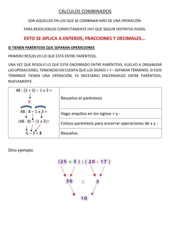 Ejercicios combinados ENTEROS Y FRACCIONES 2