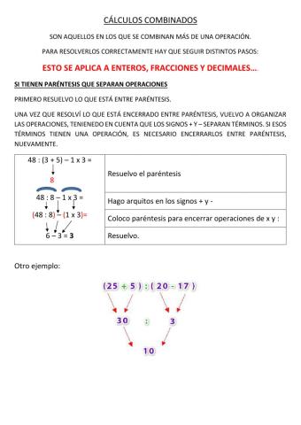 Ejercicios combinados FRACCIONES 3