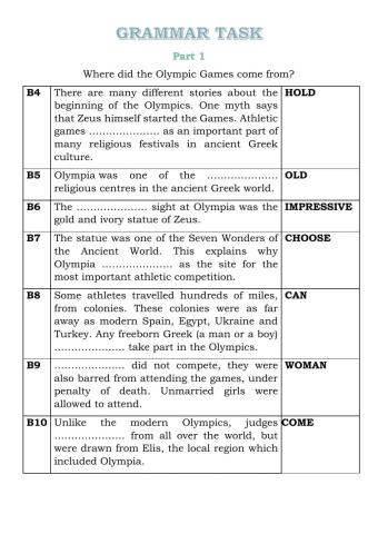 Grammar Task 1 (ЕГЭ)