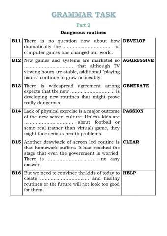 Grammar Task 2 (ЕГЭ)