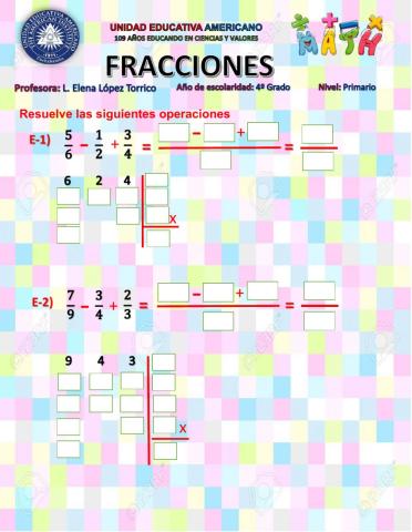 Operaciones con fracciones