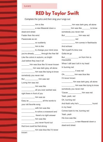 Red - Taylor Swit - Gerund practice