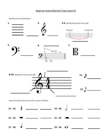 Beginner Guitar-Mariachi Exam 1