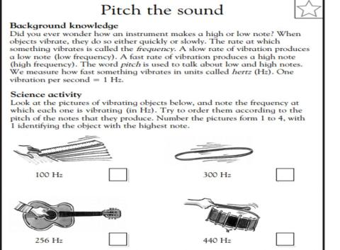 Pitch the sound