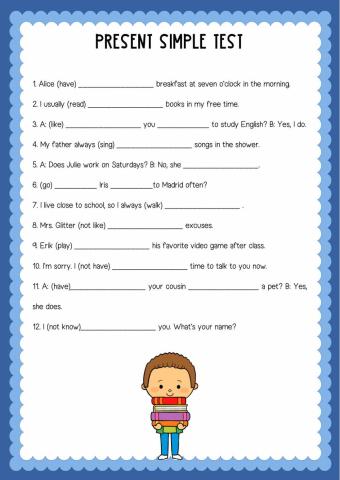 Present Simple TEST