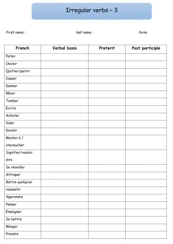 Irregular verbs 4-