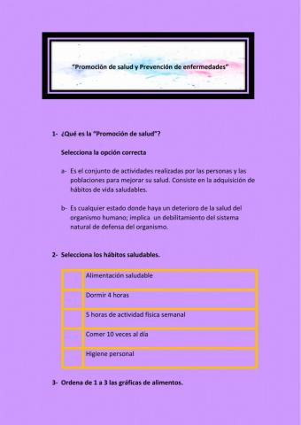“Promoción de salud y Prevención de enfermedades”