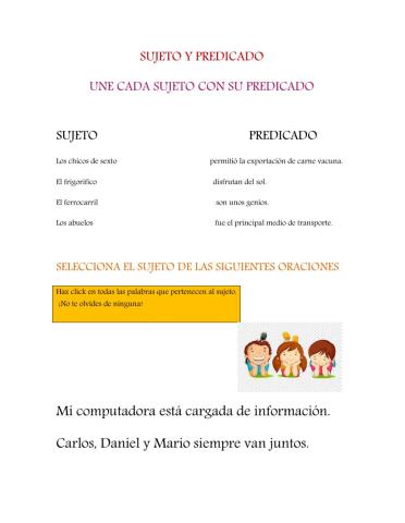 Repaso de Sujeto y Predicado