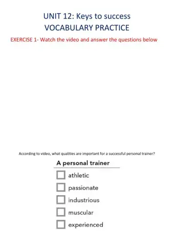 Interchange 3 Unit 12 Vocabulary Practice