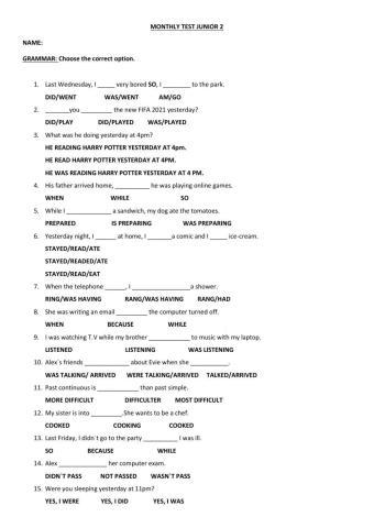 Test junior 2 september