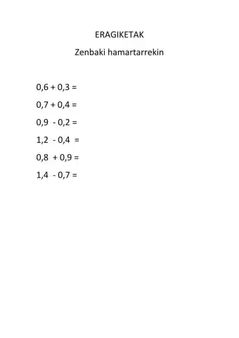 Eragiketak zenbaki hamartarrekin