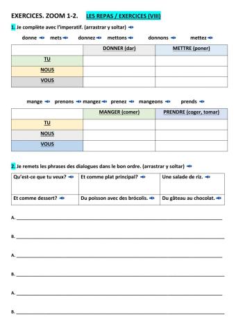 Les repas. ex.8