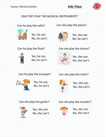 Can they play the musical instrument 4º nivel