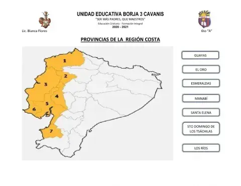Provincias de la Región Costa