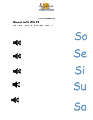 Silabas sa se si so SU