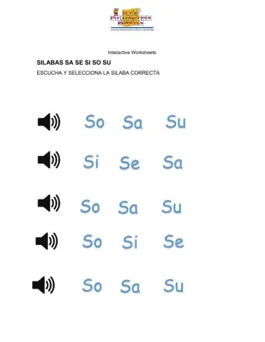 Silabas con s