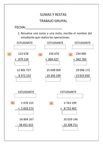 Operaciones matematicas