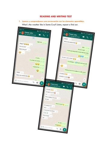 Reading and writing test