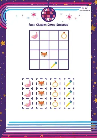 Whitney and Britney Chicken Divas - Easy Sudoku