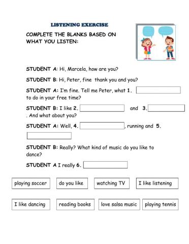 Free time Activities Listening