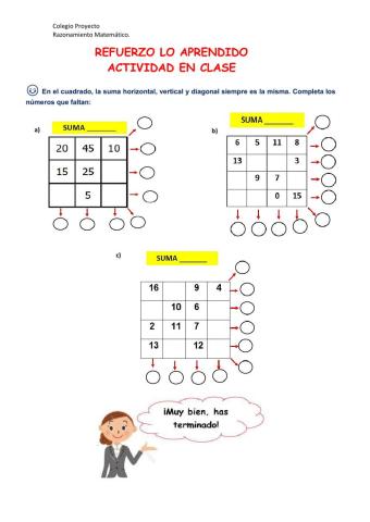 A practicar cuadrados mágicos