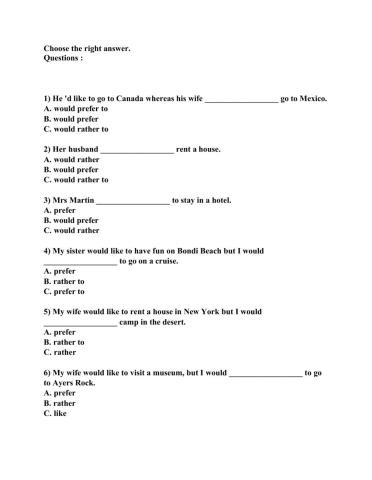 Prefer - rather guide