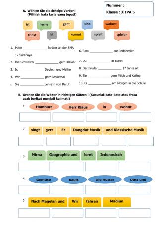 Konjugation der Verben