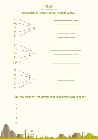 There's A Rang-Tan In My Bedroom - Rhyming Words