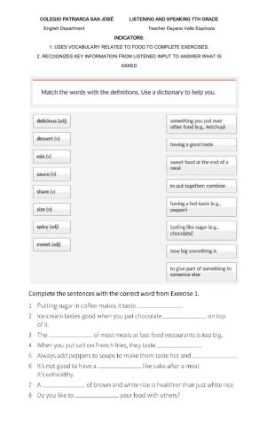 Unit 5: Taste Practice