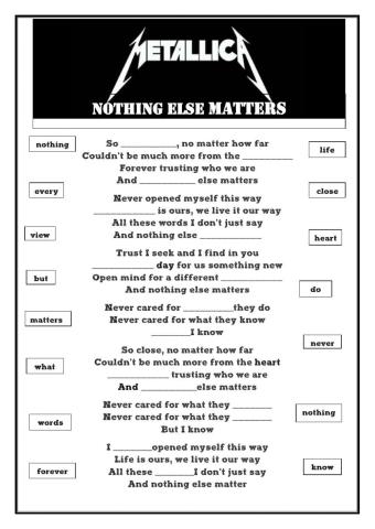 METALLICA Nothing else matters