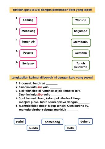 Persamaan Kata (Sinonim)