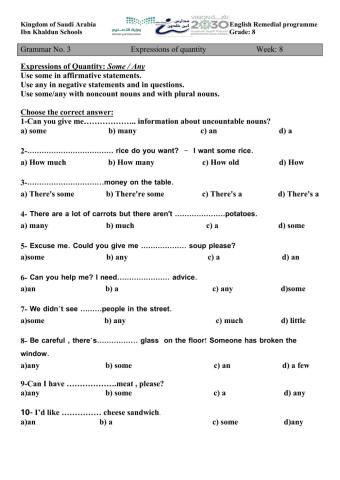 Grammar  ( some  -  any )