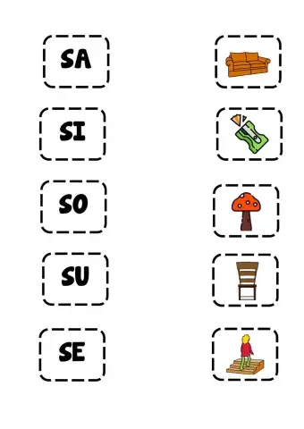 Letra S, unir con flechas